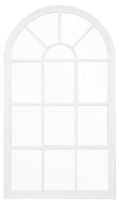 TS056 Wall décor art mirror white tone classic arched window shape